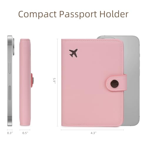 Passport Holder RFID Blocking Travel Wallet (Pink)
