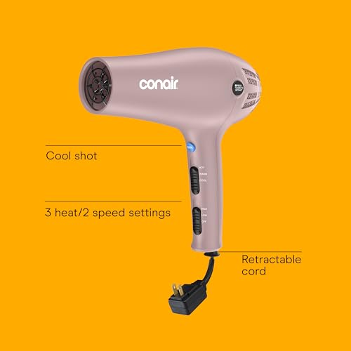 Hair Dryer with Diffuser & Concentrator (Matte Light Pink / 3 Piece Set)