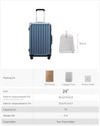 24 Inch Zipperless Checked Luggage (Ocean Blue / 24 Inch)