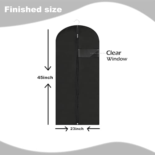 Garment Bags for Hanging Clothes (Black / 45''- 2 Pack)
