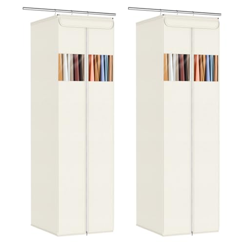 Long Garment Bags for Gowns Dress Bags for Gowns 65 in (Beige / 65"-2 Pack)