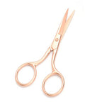 Multicolor Professional Grooming Scissors for Facial Hair Removal (Rose Gold)