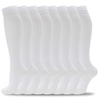8 Pairs Compression Socks for Men & Women 20 (Large-X-Large / 06-8 Pairs-white-new)