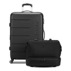 Signature Large Hardside Expandable Spinner Luggage & Weekender Tote Set (2-Piece Set (Weekender/27") / Black)