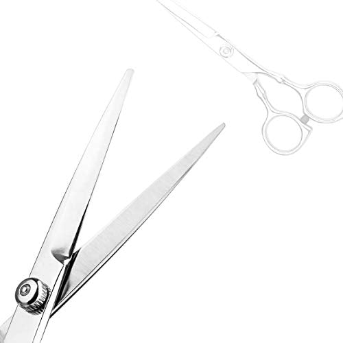 Hair Cutting Scissors Professional Home Haircutting Barber (Silver)
