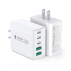 2‑Pack] 60W 5‑Port Multiport USB‑C Wall Charger (White)