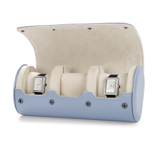 3 Slot Leather Watch Storage Box Light Blue (Sky Blue / 3-Slot)