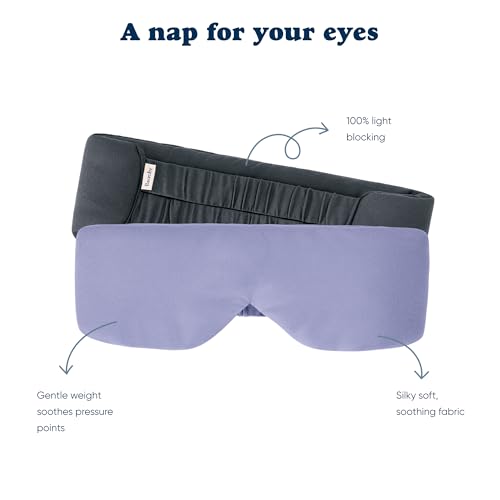 Asteroid Grey Sleep Mask 23” x 4” Weighted Eye Mask for Sleeping 0.75 lbs 100% Light Blocking Mask for Travel and Rest Silky Soft Fabric for Deep Gentle Sleep (Asteroid Grey)