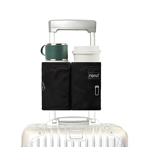 Luggage Travel Cup Holder Free Hand Drink Caddy (Black)