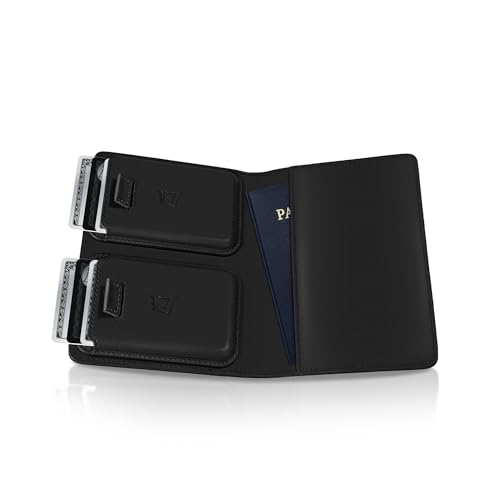 Passport Wallet with Holder for AirTag (Midnight Black)