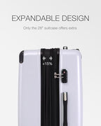 Luggage Set Lightweight and Durable Hardshell (white grid new / 5-Piece Set)