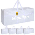 4 Pcs 66 Gallon Extra Large Moving Bags Heavy Duty Storage Bag (66 Gallon / White)