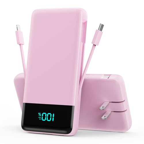 Portable Charger Power Bank for iPhone with Built (Pink)