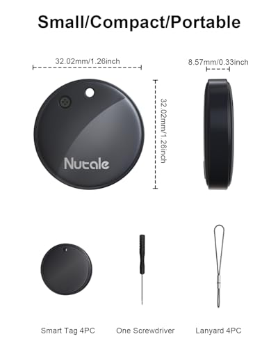 Apple MFi Certified] Tracker Tags (2-White & 2-Black)