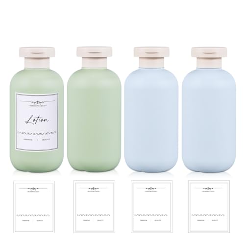 10 oz Plastic Travel Shampoo Bottles (Green+Blue / 300ml/10 oz)