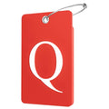2 Pack Initial Luggage Tags for Suitcases Airplane Travel Essentials (Large Q / Red)