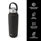 Recycled Stainless Steel Explorer with Insulated Lid and Handle (40 Ounces / Onyx)