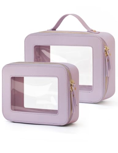 Clear Toiletry Bag 2 Pack (Purple / Dual Elegance)