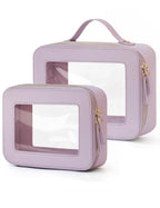 Clear Toiletry Bag 2 Pack (Purple / Dual Elegance)