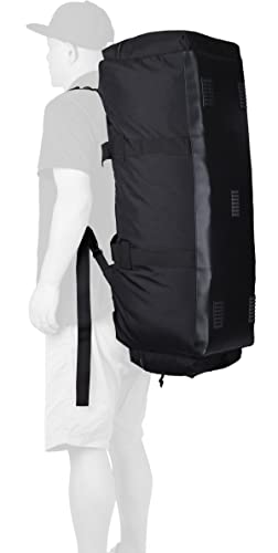 Large Military Duffle Bag Tactical Gear Load Out Bag Deployment Cargo Bag Travel Sports Equipment Duffel Luggage Bag with Backpack Straps 90L (BLACK)