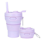 Silicone Collapsible Travel Mug Purple 15oz (Purple)