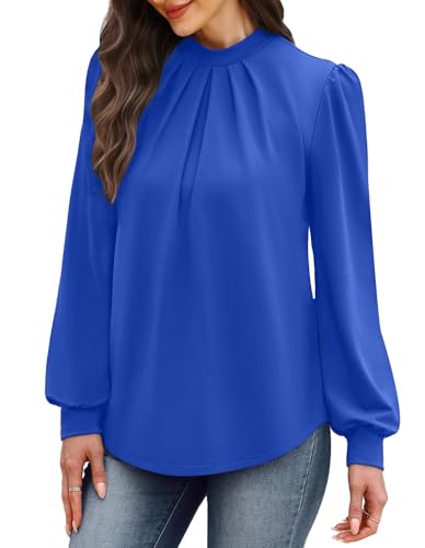 Early Fall Fashion Must Haves Winter Clothing for Women Fall Clothes Long Sleeve Blouses Dressy Casual Travel Plus Size Airport Outfits 2026 Spring Womens Tops Blue 2XL (12 - Blue / XX-Large)