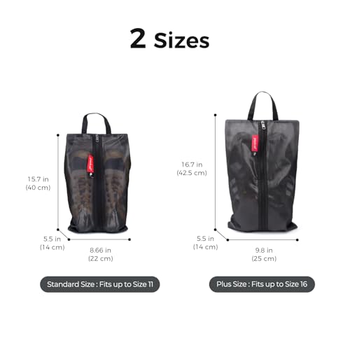 Shoe Bag for Travel (Black / Non-Foldable-Regular)