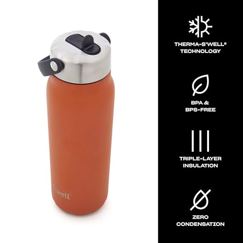 Recycled Stainless Steel Explorer with Flip Straw Lid (Carnelian / 23.7 Ounces)