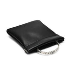 Black PU Leather Jewelry Pouch Portable Travel Jewelry Storage Bag (Black / 4.21"x4.33")