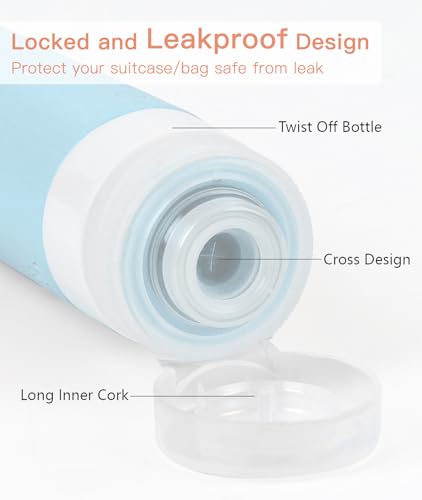 Travel Bottles for Toiletries 6 Pack (Black)