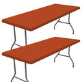 2 Pack Rectangle Spandex Fitted Table Cloth (Rust / 48" x 30" (Rectangular))