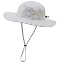 Womens Sun Hat Outdoor Wide Brim Boonie Sun Hat Summer Beach Hats UV Protection Fishing Safari Cap Light Grey (Large / Light Grey)