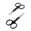 Facial Hair Small Grooming Scissors For Men Women (2PCS - Without Cover / Black)
