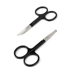 Facial Hair Small Grooming Scissors For Men Women (2PCS - Without Cover / Black)