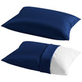 Toddler Pillows with Pillowcases Set (Navy Blue (Cotton) / 13x18 Inch (Pack of 2))