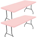 2 Pack Rectangle Spandex Fitted Table Cloth (Pink / 72" x 30" (Rectangular))