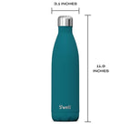 Stainless Steel Water Bottle (Peacock Blue / 25 Ounces)