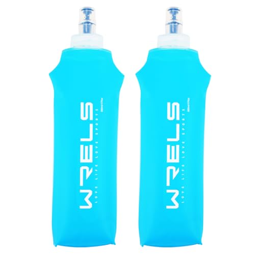 TPU Soft Flask Lightweight Portable Reusable Water Bottle (500ml/16.9oz-2 Pack-Light Blue)