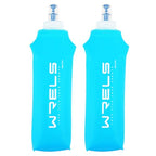 TPU Soft Flask Lightweight Portable Reusable Water Bottle (500ml/16.9oz-2 Pack-Light Blue)