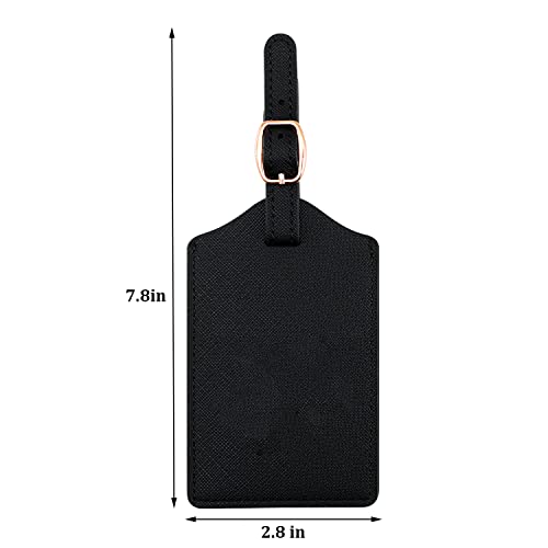 Luggage Tag PU Leather for Suitcase Baggage Handbag Travel Bag Label Suitcase Tag Suitcase Label Tag w. Name Card & Privacy Cover (P)