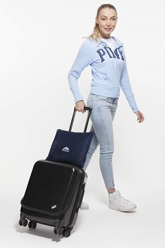 Premium Soft Long Travel Blanket Pillow Airplane (Travel / Navy-long-t051)