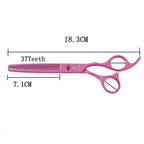 7" Dog Grooming Scissors Set with Rhinestone Accent (Pink)