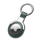Compatible with AirTag Case Airtag Keyring Leather Protective Case AirTags Loop Holder Air Tags Protective Cover Airtag Key Chain Loop Holders for Luggage Dog Cat Pet Collar (Green)