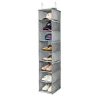 Hanging Shoe Organizer for Closet with Side Mesh Pockets (Grey(1 Pack))