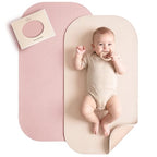 Faux Leather Baby Changing Mat 2 Pack (Blush,Beige / Oval)
