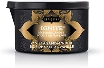 Kama Sutra Ignite Massage Candle Vanilla Sandalwood, 6 Ounce