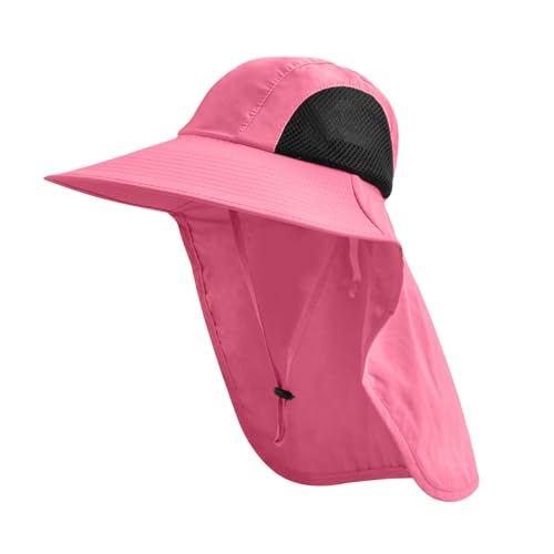 Sun Hat for Men Women with Neck Flap (6 3/4-6 7/8 / 1pack-rose)