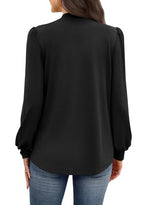 Long Sleeve Shirts for Women Business Casual Tops Blouses Dressy Casual Womens Early Fall Fashion Clothing Outfits for Teachers Ladies Fall Outfits 2026 Clothes Trendy Must Haves Black XL (03 - Black / X-Large)