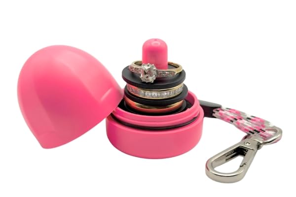 Waterproof Ring Holder Keychain for Travel & Gym (Hot Pink / 1-Pack)