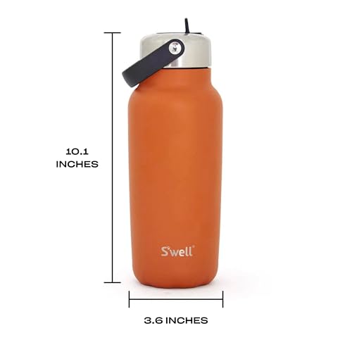 Recycled Stainless Steel Explorer with Flip Straw Lid (Carnelian / 32 Ounces)